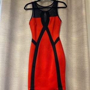 Carina Red Black Mini Dress Size S small